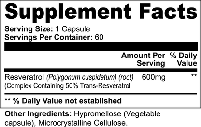 100% Natural Resveratrol by ShopRoxxy 600mg